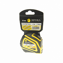 Рулетка ER-72316 3м 16мм YELLOW обрезиненный корпус с одним фиксатором с держателем ЭВРИКА/1/12/120